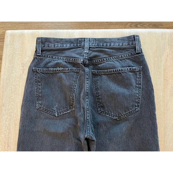 Agolde Lana Straight Jeans in Disorder Black Knee Rips Size 26 - Picture 9 of 11